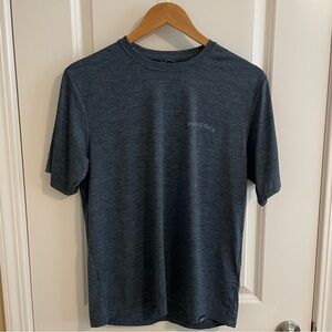 Patagonia Capilene Cool Daily Mountains Logo Graphic Shirt Blue Size Small